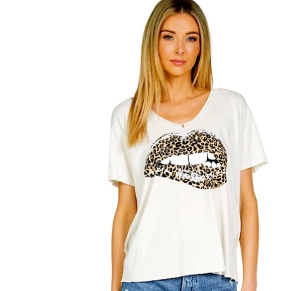 Lauren Moshi leopard lip shirt XL extra large - Picture 1 of 6